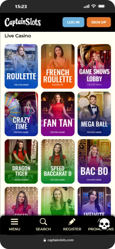 Casino en direct disponible
