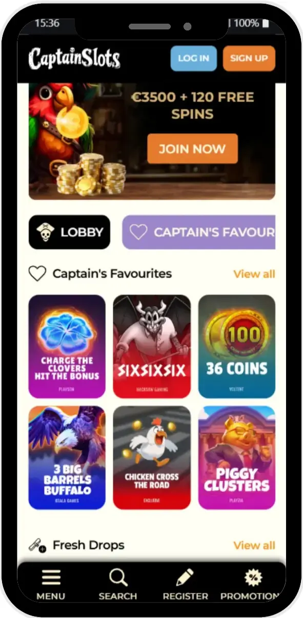 Rendez-vous sur www.captainslotsapp.com